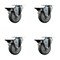 Service Caster 4'' Gray Poly Wheel Swivel Top Plate Caster Set Posi Brake, 4PK SCC-20S414-PPUB-PLB-4 - alternate 1